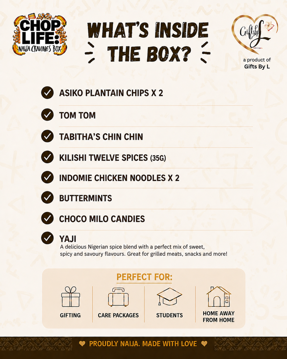 Chop Life! Naija Cravings Box - Nigerian Snacks & Treats Gift Box